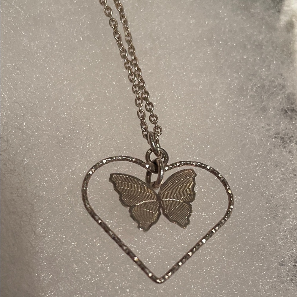 Silver Heart and Butterfly Necklace 925 Michael Hill and Dyademo made in Italy - Picture 4 of 9